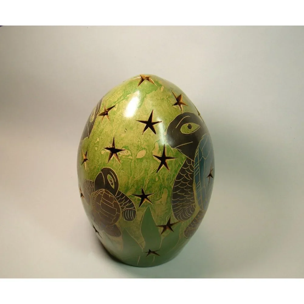 Turtle Art Pottery Tea Light Candle Lantern Luminary, Coastal Beach Nautical